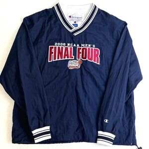 Champion Mens 2006 NCAA Final Four Indianapolis V-Neck Windbreaker Navy Large